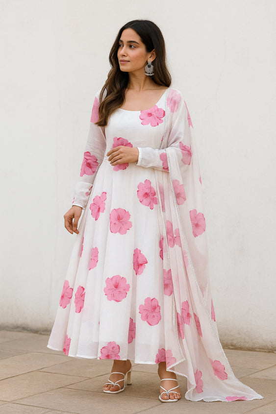 Blush Bloom Anarkali Dress