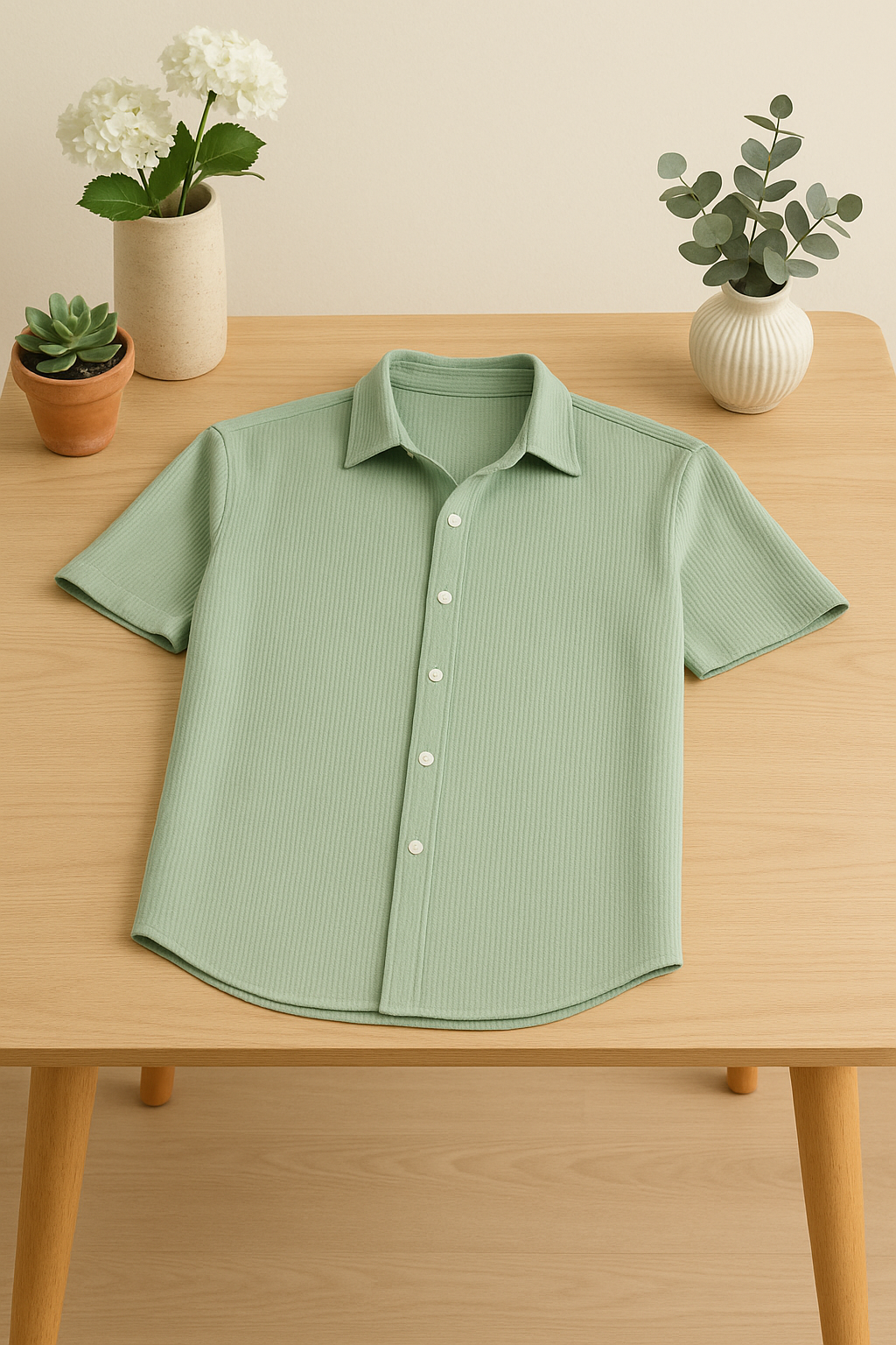 Mint Breeze Textured Shirt