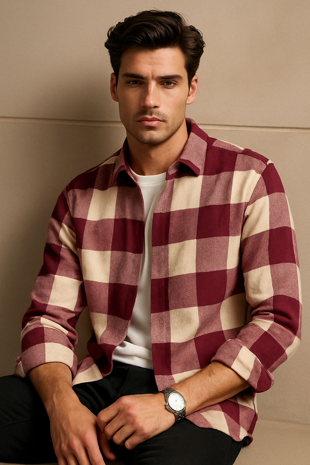 Relaxed Fit Casual Checked Shirt – Full Sleeves