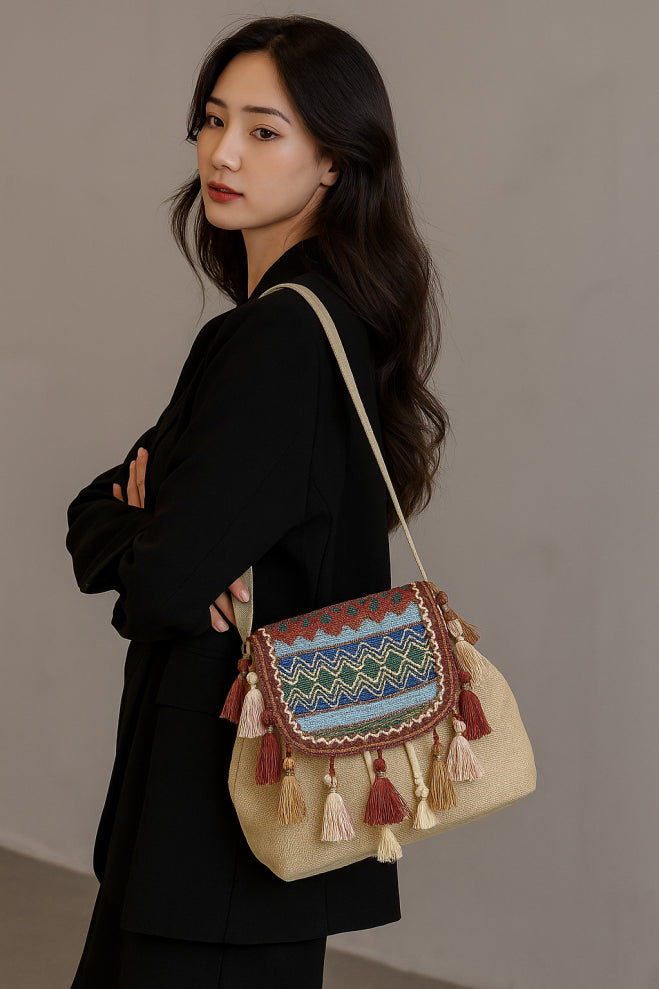 The Jaipur Tassel SackNet Bag